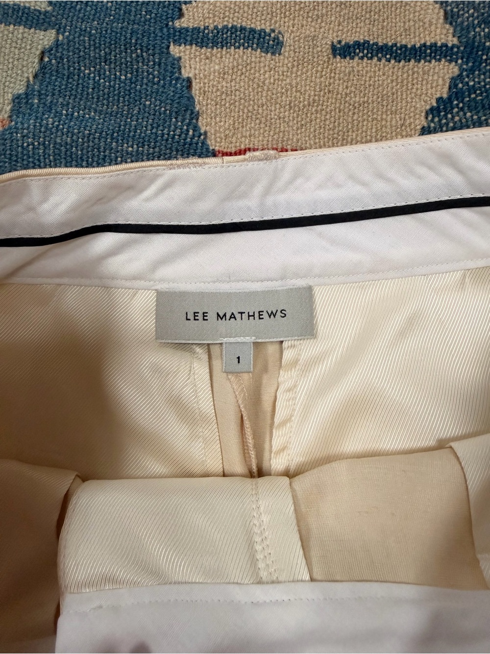 Lee Mathews Lamberts Pant in Ivory Satin Linen Blend Size 1 AU - Picture 4 of 12